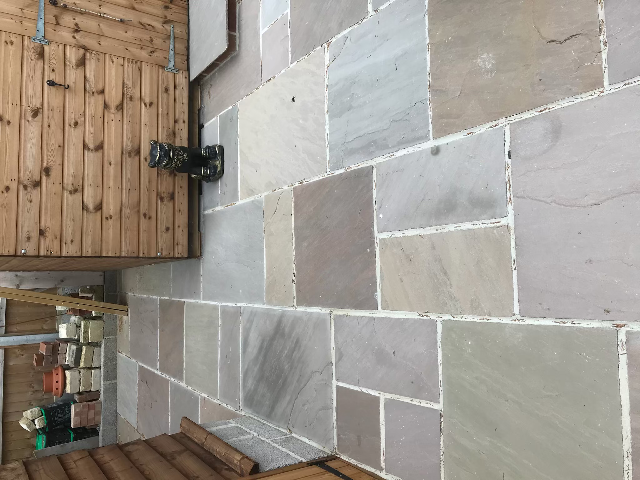 Patio with Wooden Staircase Integration