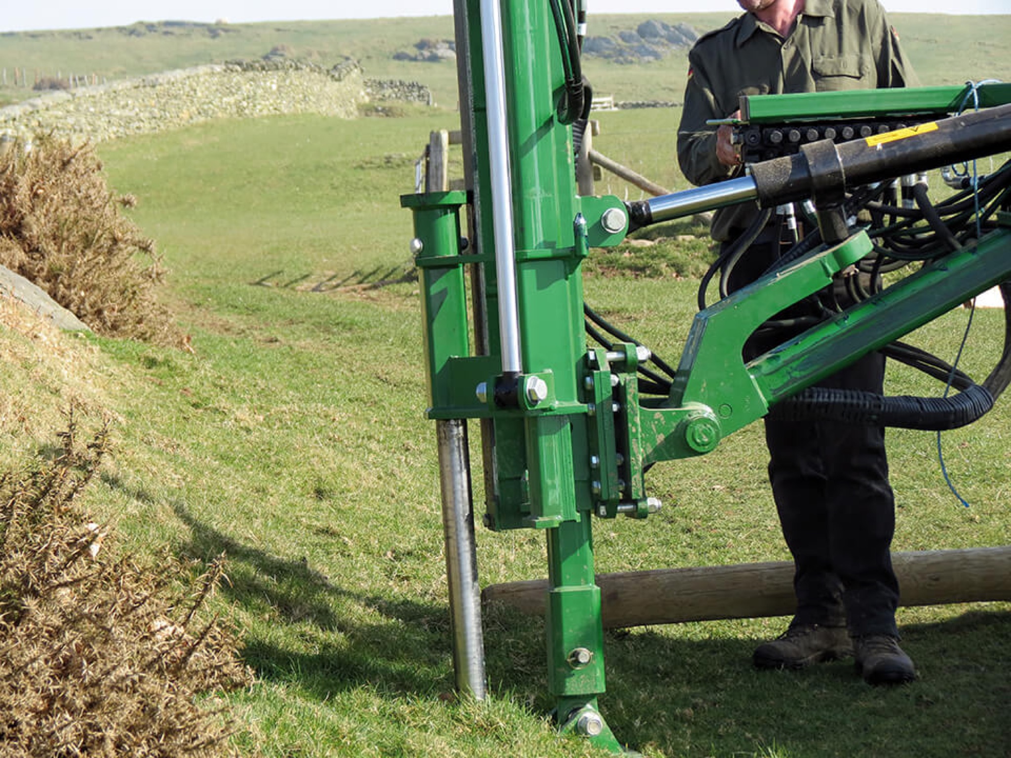 Tractor-Mounted Post Driving